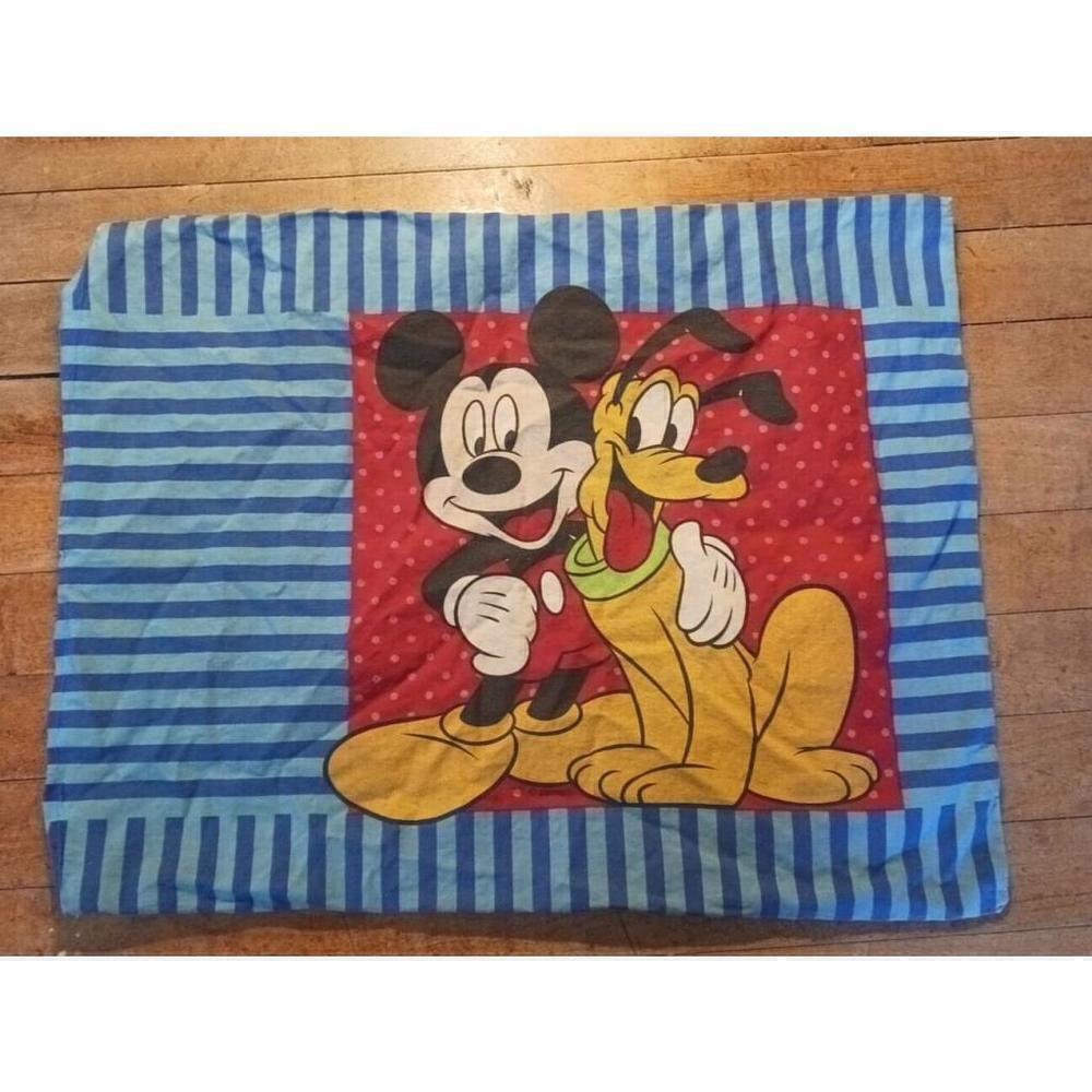 Vintage Disney Mickey Mouse and Pluto Pillowcase 80s